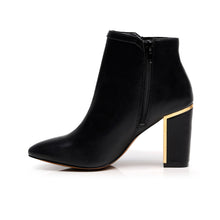 Load image into Gallery viewer, Black Fashion Trendy Faux Leather Ankle Boot