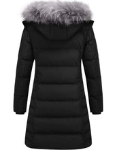 Load image into Gallery viewer, Black Puffer Parka Hooded Winter Jacket