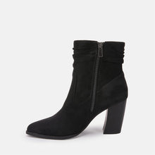 Load image into Gallery viewer, Black Slouchy Suede Ankle Boots