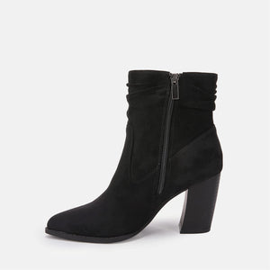 Black Slouchy Suede Ankle Boots