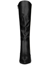 Load image into Gallery viewer, Black Sleek Gold Zipper Knee High Boots