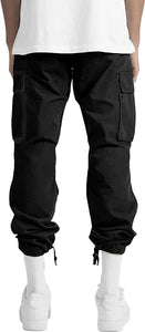 Black Men's Cargo Pocket Casual Pants