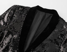 Load image into Gallery viewer, Black Sequin Party Long Sleeve Dinner Jacket