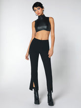 Load image into Gallery viewer, Black Future Chic Faux Leather Crop Top