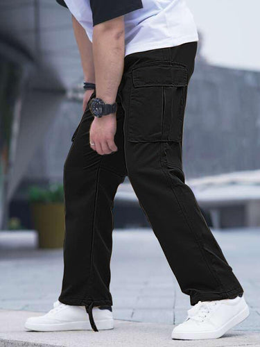 Black Men's Cargo Pocket Casual Pants