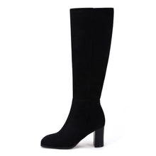 Load image into Gallery viewer, Black Fashionable Chunky Block Heel Knee High Boots