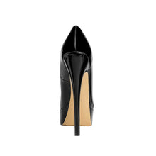 Load image into Gallery viewer, Black High Heel Pointy Heel Pumps