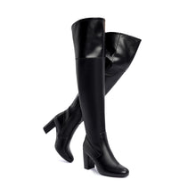 Load image into Gallery viewer, Society Black Over The Knee Stretch Winter Boots