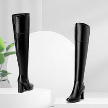 Load image into Gallery viewer, Society Black Over The Knee Stretch Winter Boots