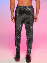 Load image into Gallery viewer, Men&#39;s Black Sequin Glitter Dress Pants