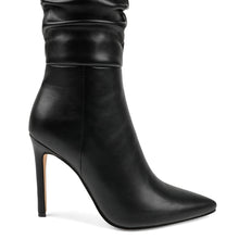 Load image into Gallery viewer, Black Slouchy Working Girl Stiletto Faux Leather Boots