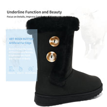 Load image into Gallery viewer, Black Suede Fashionable Winter Fur Lined Snow Boots