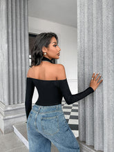 Load image into Gallery viewer, Knit White Cut Out Long Sleeve Crop Top