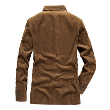 Load image into Gallery viewer, Men&#39;s Blue Corduroy Long Sleeve Sports Coat Blazer
