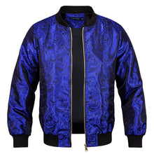 Load image into Gallery viewer, Blue Paisley Men&#39;s Designer Style Printed Bomber Jacket