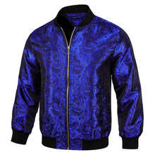 Load image into Gallery viewer, Blue Paisley Men&#39;s Designer Style Printed Bomber Jacket