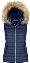 Load image into Gallery viewer, Warm Stylish Faux Fur Olive Green Puffer Zippered Sleeveless Vest