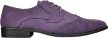 Load image into Gallery viewer, Men&#39;s Purple Oxford Suede Wingtip Leather Dress Shoes