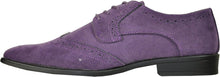 Load image into Gallery viewer, Men&#39;s Purple Oxford Suede Wingtip Leather Dress Shoes