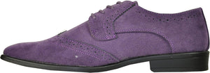 Men's Purple Oxford Suede Wingtip Leather Dress Shoes