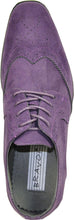 Load image into Gallery viewer, Men&#39;s Purple Oxford Suede Wingtip Leather Dress Shoes