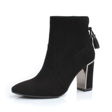 Load image into Gallery viewer, Briana Black Fashion Trendy Faux Leather Ankle Boot