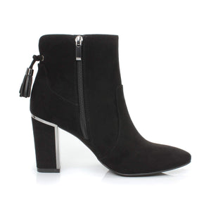 Briana Black Fashion Trendy Faux Leather Ankle Boot