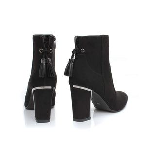 Briana Black Fashion Trendy Faux Leather Ankle Boot