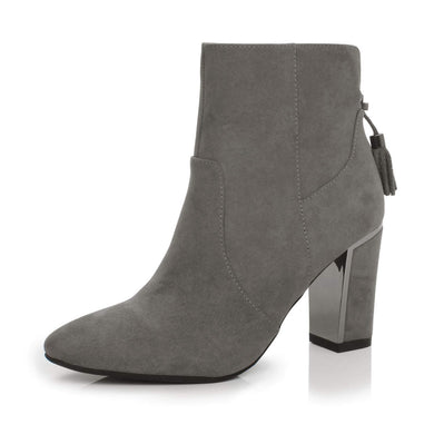 Braina Grey Fashion Trendy Faux Leather Ankle Boot