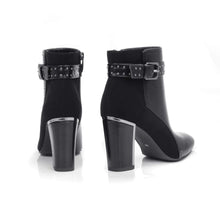 Load image into Gallery viewer, Bridget Black Fashion Trendy Faux Leather Ankle Boot