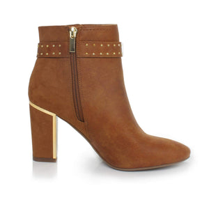 Bridget Tan Fashion Trendy Faux Leather Ankle Boot