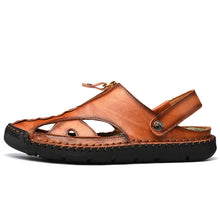 Load image into Gallery viewer, Brown Men&#39;s Leather Outdoor Stylish Summer Sandals