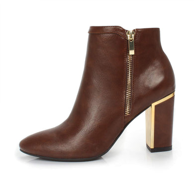 Brown Fashion Trendy Faux Leather Ankle Boot