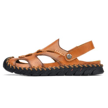 Load image into Gallery viewer, Men&#39;s Roped Camel Leather Outdoor Stylish Summer Sandals