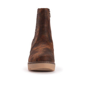 Brown Rust Winter Wedge Memory Foam Ankle Boots