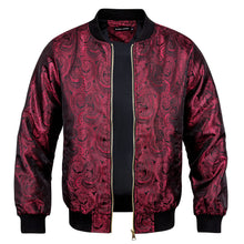 Load image into Gallery viewer, Burgundy Men&#39;s Designer Style Printed Bomber Jacket