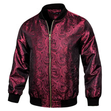 Load image into Gallery viewer, Burgundy Men&#39;s Designer Style Printed Bomber Jacket