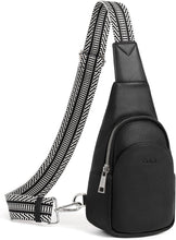 Load image into Gallery viewer, Faux Leather Black Crossbody Travel Sling Bag