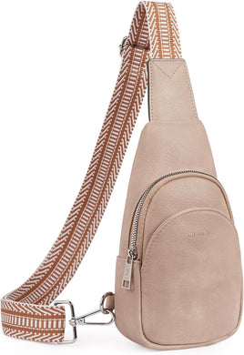 Faux Leather Pink Crossbody Travel Sling Bag