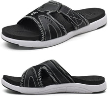 Load image into Gallery viewer, Men&#39;s Soft Cushion Black Arch Support Slip In Sandals