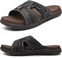 Load image into Gallery viewer, Men&#39;s Soft Cushion Brown Arch Support Slip In Sandals