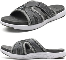 Load image into Gallery viewer, Men&#39;s Soft Cushion Black Arch Support Slip In Sandals