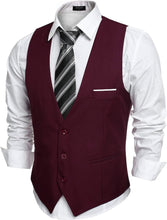 Load image into Gallery viewer, Men&#39;s Beige Sleeveless Formal Slim Fit Suit Vest