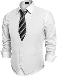 Men's Beige Sleeveless Formal Slim Fit Suit Vest