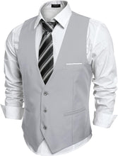 Load image into Gallery viewer, Men&#39;s Light Blue Sleeveless Formal Slim Fit Suit Vest