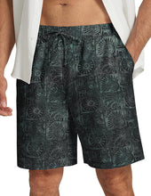 Load image into Gallery viewer, Men&#39;s Black &amp; White Printed Summer Beach Elastic Shorts