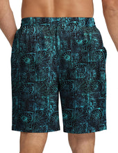 Load image into Gallery viewer, Men&#39;s Teal Printed Summer Beach Elastic Shorts