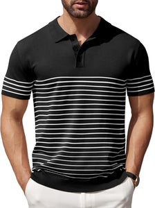 Men's Premium Light Blue Striped Short Sleeve Shirt