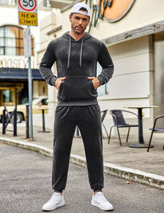 Men's Black Hoodie & Pants Sweatsuit Set