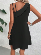 Load image into Gallery viewer, Black One Shoulder Strappy Mini Dress